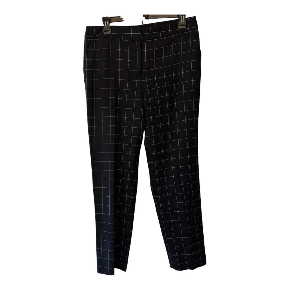 Talbots Women's Wool Blend Pants Black Window Pane Slacks Trousers Lined Size 6 - Picture 4 of 12